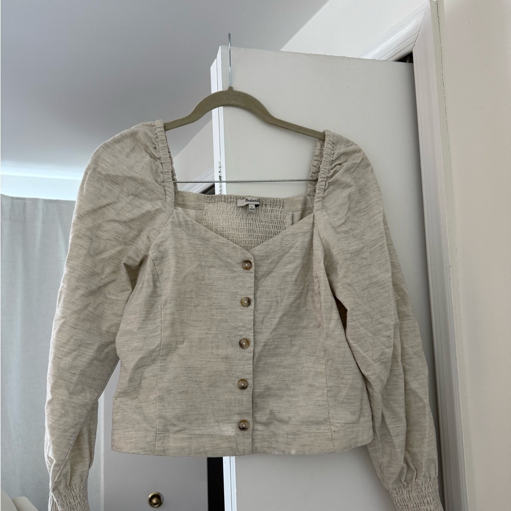 Corduroy Sweetheart Smocked-Back Top